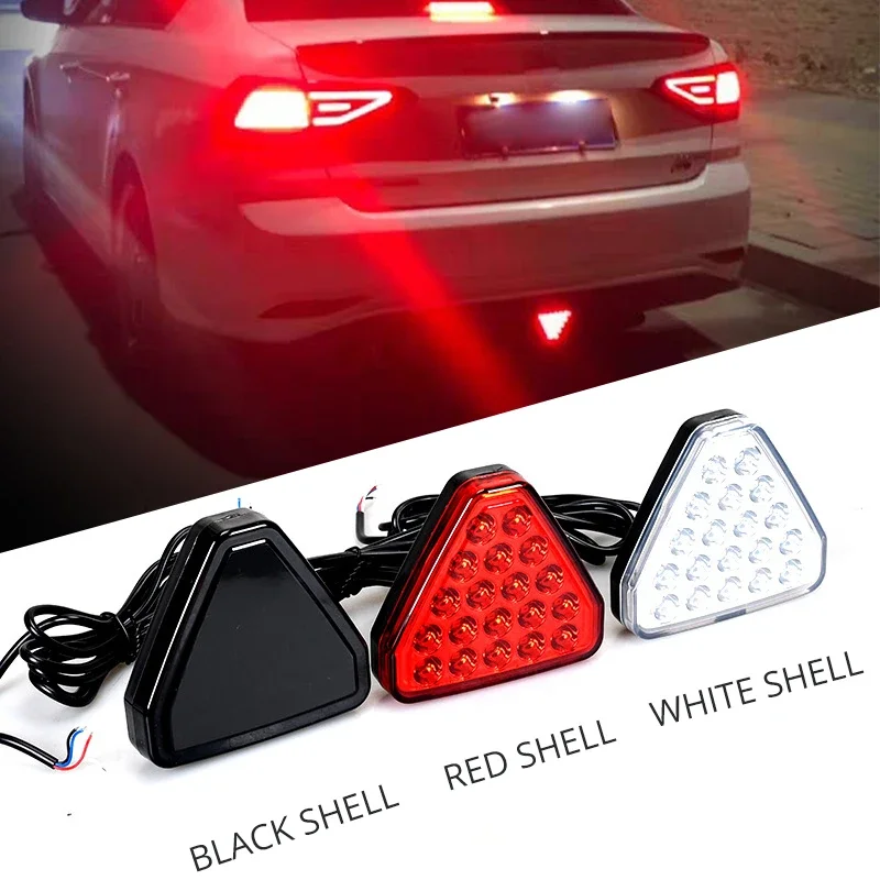 Luz de señal de freno Universal 19LED F1 estilo triangular luces de freno traseras de coche deportivo lámpara de advertencia trasera de coche 12V para JDM BBA
