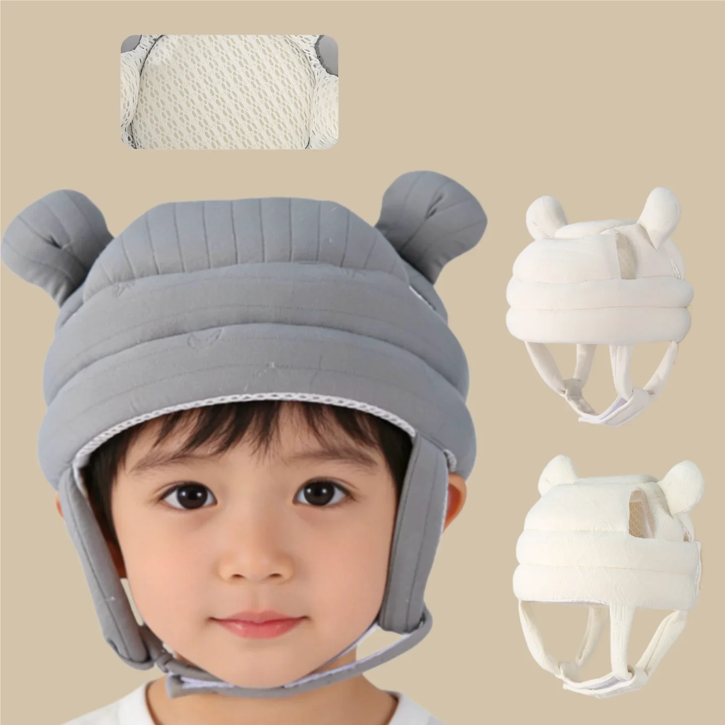 Gorro Protector Anticolisión Engrosado, Casco de Seguridad para Bebés, Suave y Cómodo, Protección Integral para la Cabeza, Ajustable