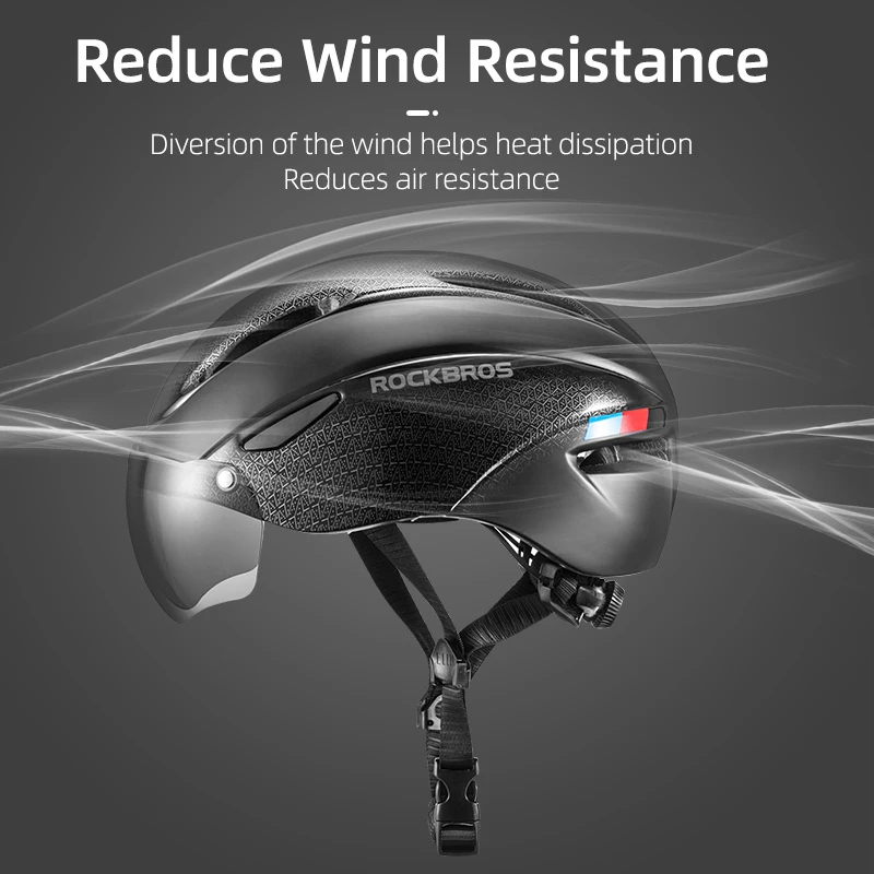 ROCKBROS-casco de bicicleta Aero para hombre y mujer, casco de ciclismo moldeado integralmente, gafas, lentes, equipo de Ciclismo de Carretera MTB