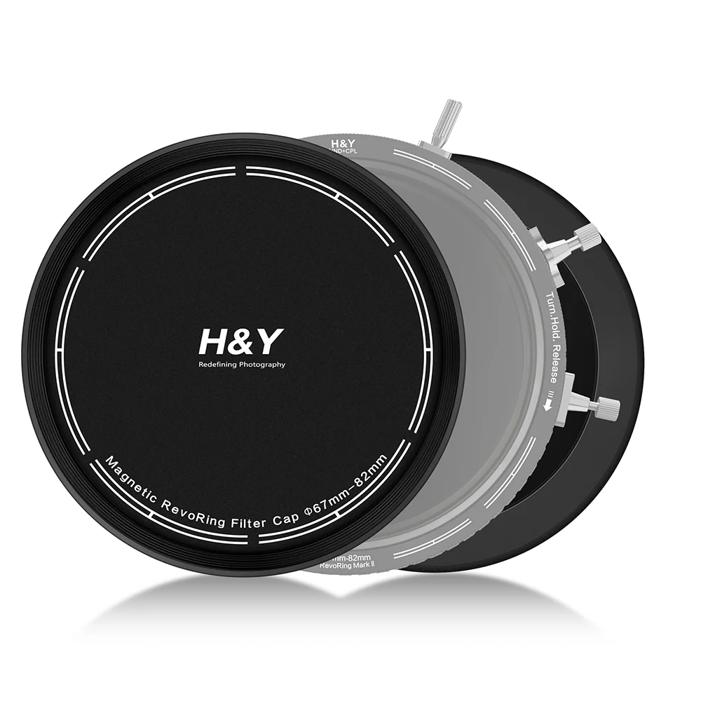 Tapa de filtro de lente de cámara serie H & Y RevoRing, tapa frontal y trasera de aluminio de 67mm, 72mm, 77mm, 82mm, 95mm, solo para filtros RevoRing