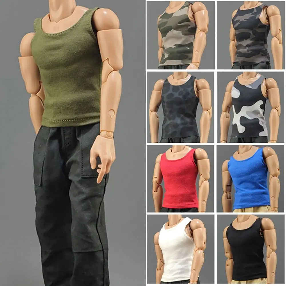 Ropa de soldado en miniatura para hombre y mujer, Camiseta de cuello redondo, camiseta informal de senderismo sin mangas, Tops deportivos, accesorio para muñeca de acción, 1/6