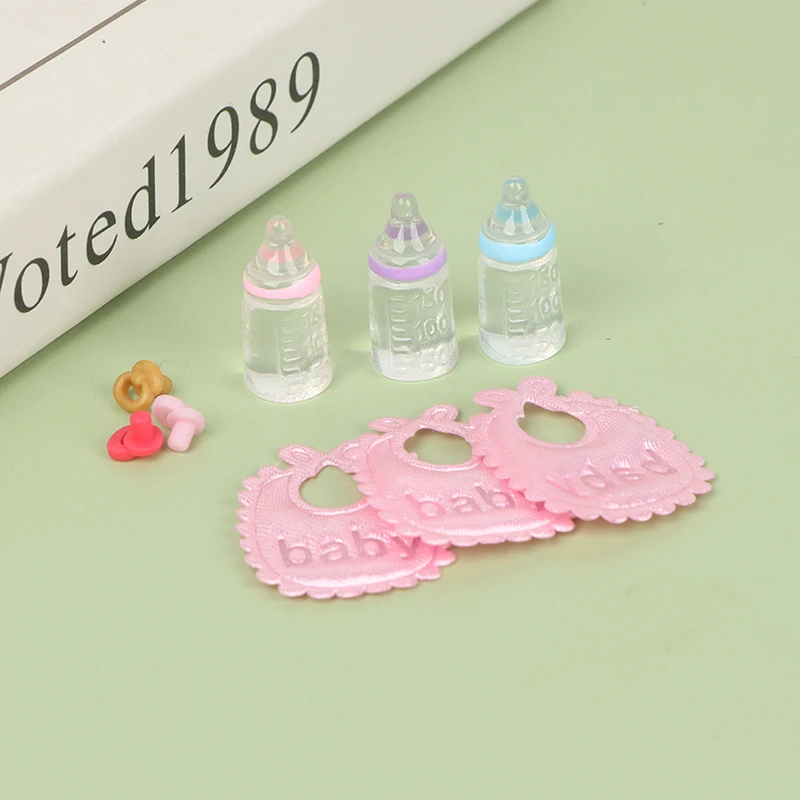 Casa de muñecas en miniatura para bebés, juego de biberones, chupete, accesorio de guardería, regalo, 3 piezas, 1:12