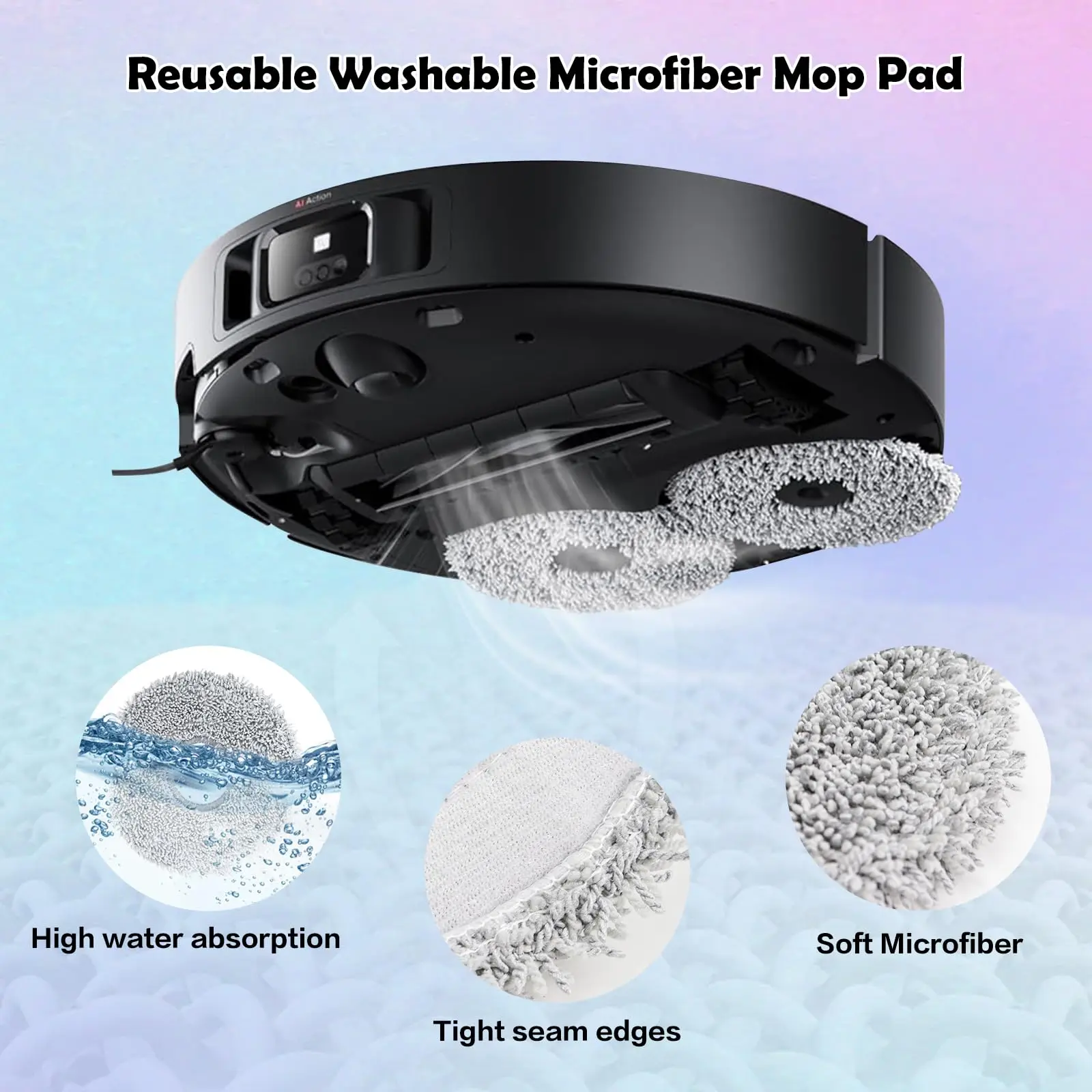 Paño de fregado para aspiradoras robot Dreame X50 Ultra/L20 Ultra/L10s Pro Ultra/X30 Ultra/L10s Pro Gen2/L10s Plus/L40 Ultra/X40 Ultra