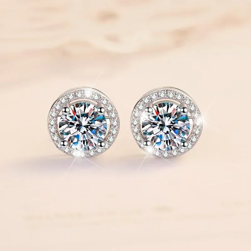 Pendientes de Diamantes, Pendientes de Moissanita, Pendientes Cuadrados, Joyería Elegante y Sencilla para Fiestas, Regalo para el Día de San Valentín