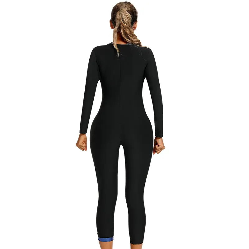 Mono de Sauna para mujer, traje de sudor para perder peso, Top de cuerpo completo, pantalones, entrenador de cintura, cinturón ajustable, axilas y entrepierna transpirables