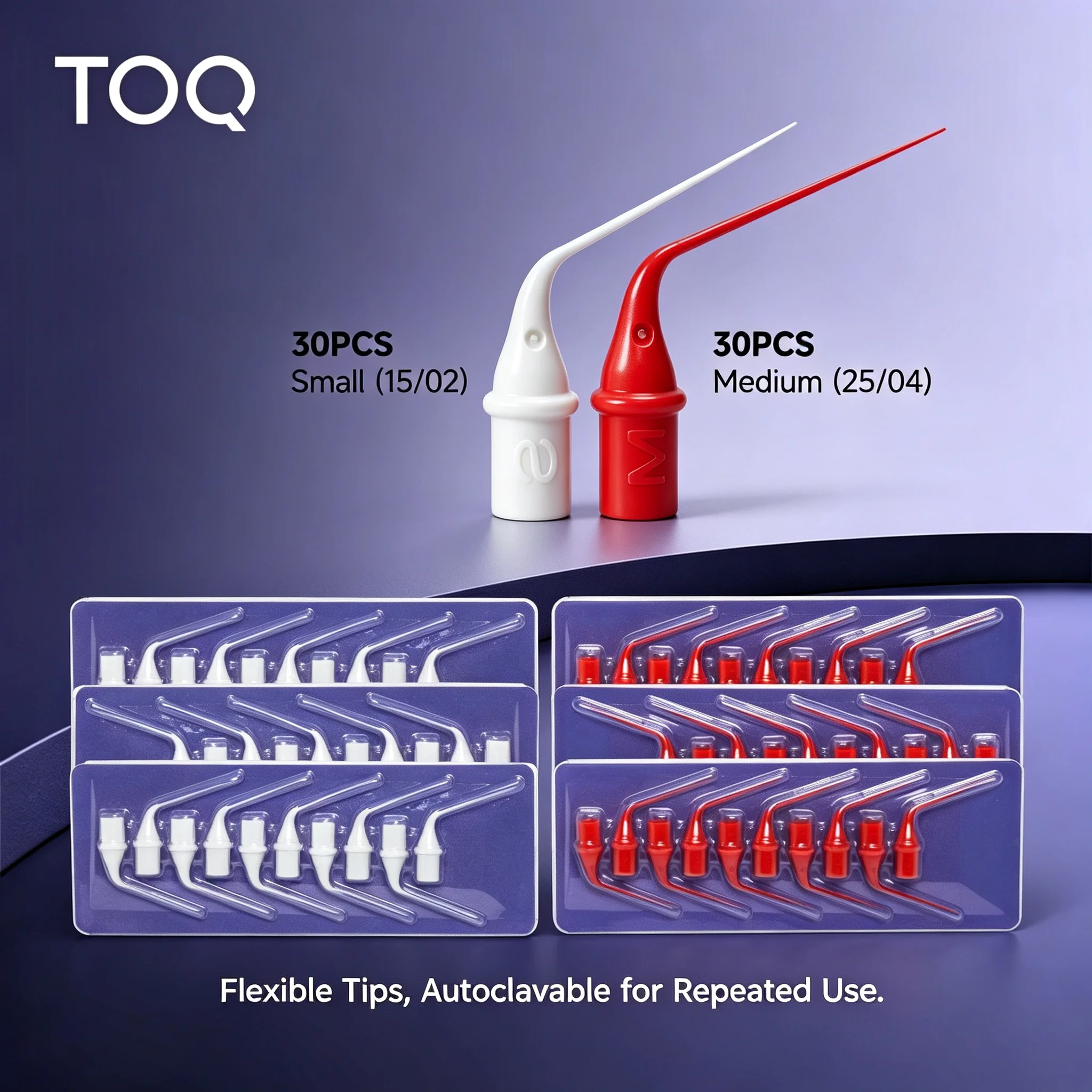 Puntas de irrigación endodóntica desechables TOQ TOP, punta activadora sónica endodóntica para la limpieza de conductos radiculares, consumible para clínicas dentales.