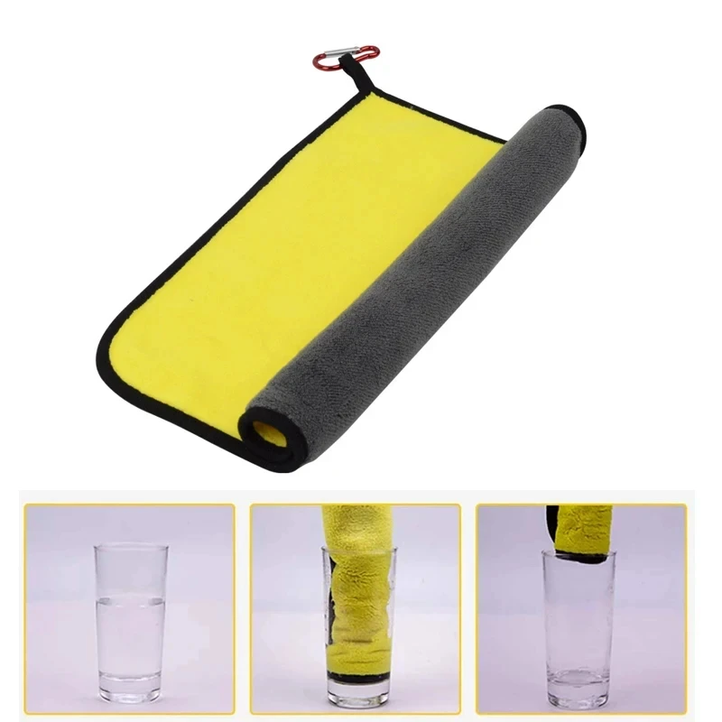 Toalla de Pesca de Microfibra Gruesa para Exteriores, Toalla de Limpieza de Manos Súper Absorbente y Antiadherente, Accesorios de Pesca