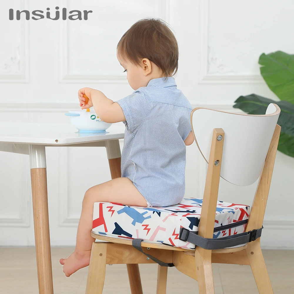 Cojín para asiento elevador aumentado para niños, almohada para comedor de bebé, cojines para asiento de silla alta, seguridad ajustable y extraíble para bebé