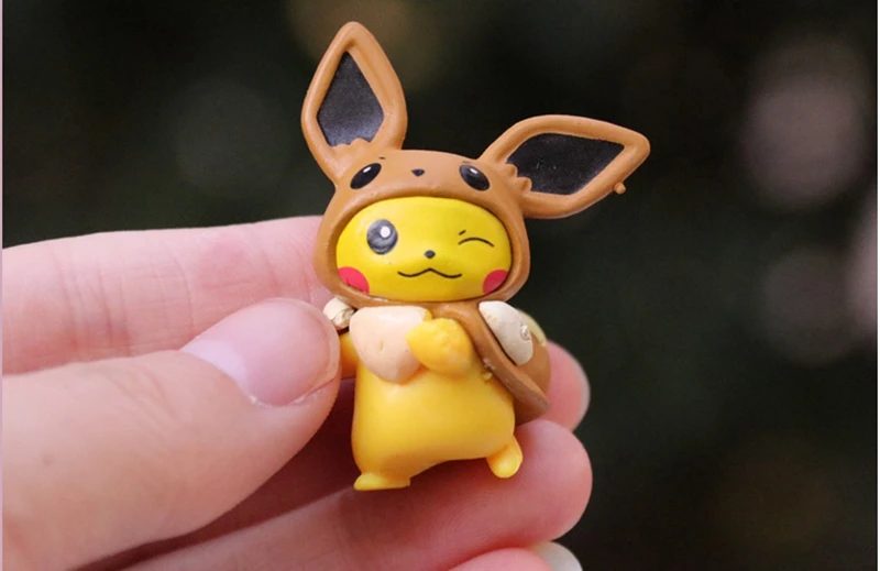 8 Uds Pokemon Mini figuras de juguete Pikachu Psyduck Squirtle Bulbasaur miniatura pastel suculentas adornos figura accesorios