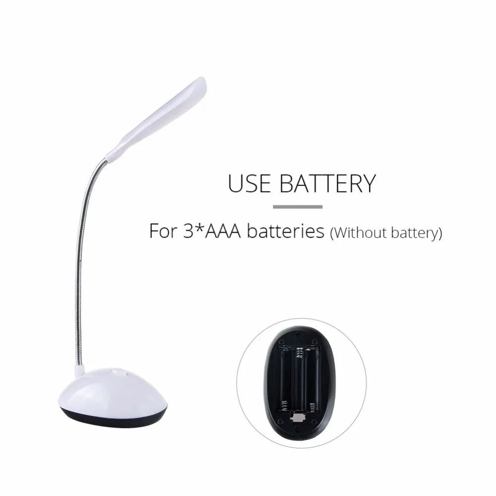 Luz LED de escritorio, lámpara de lectura con protección ocular, lámpara alimentada por batería AAA, luz nocturna creativa plegable para leer, estudiar y dormitorio