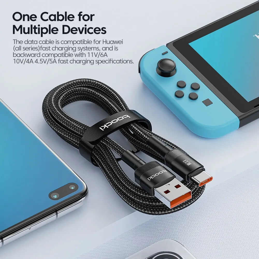 Toocki USB tipo C cable cargador rápido cable USB C para iPhone 15 14 13 12 11 Huawei P40 P30 Realme Oppo Oneplus 1m 2M
