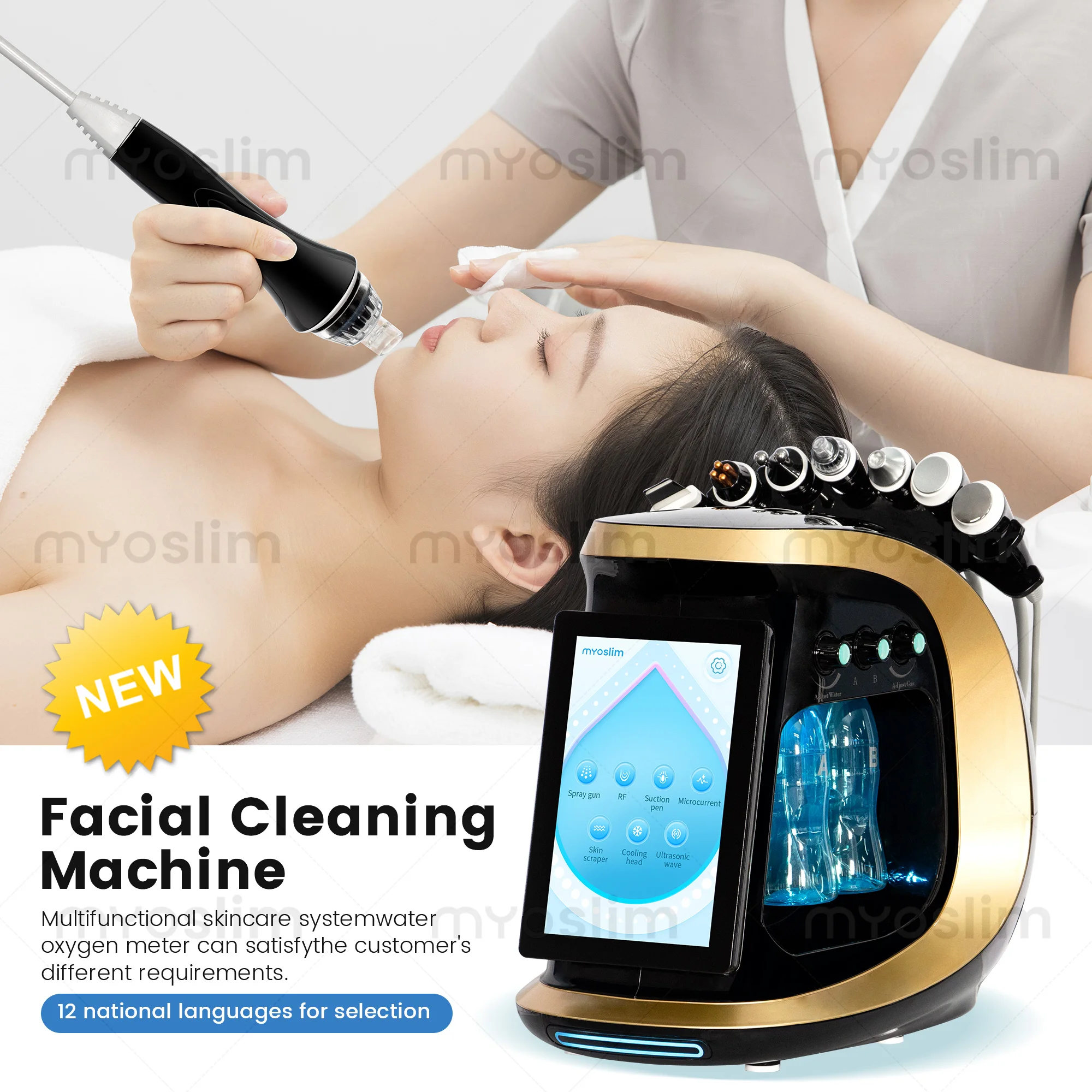 Máquina Facial Profesional de Hidrodermoabrasión 7 en 1 Smart Ice Blue para Limpieza y Rejuvenecimiento de la Piel en Salones, Spas y Clínicas