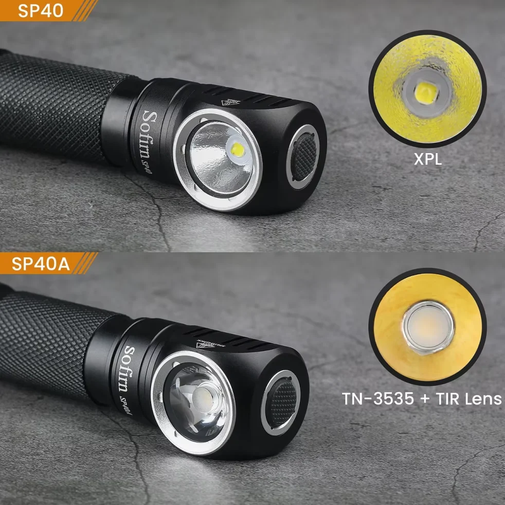 Sofirn SP40 LED faro XPL 1200lm 18650 tipo C faro recargable 18350 linterna con indicador de potencia cola magnética