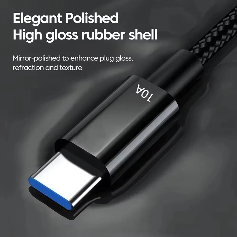 Cable de carga súper rápida de 10A y 120W, cable de transferencia de datos de alta velocidad USB A a Tipo C, cable trenzado para teléfono, cable de carga rápida.