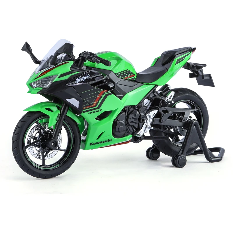 KAWASAKI Ninja 1/12, motocicleta de juguete en miniatura, modelo de Metal fundido a presión 1:12, colección de sonido y luz súper deportiva, regalo para niño y niño