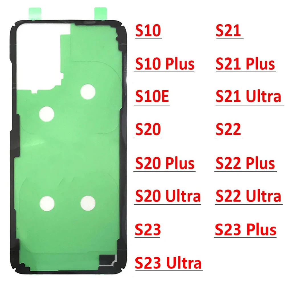 Cubierta trasera para batería, pegatina para puerta, cinta adhesiva impermeable para Samsung S10 S10E S20 S21 S22 S23 Plus Ultra Fe
