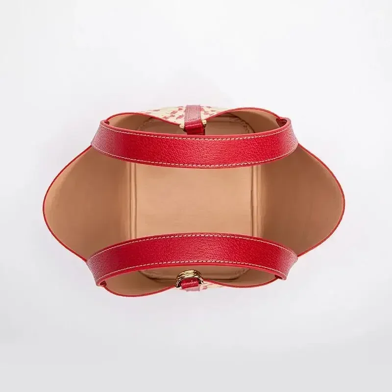 Bolso Tote CH para Mujer, Bolso de Mano de Cuero con Monograma de Lujo, Bolso de Moda con Asa Superior, Bolso Tipo Cubo Elegante con Cierre para el Uso Diario
