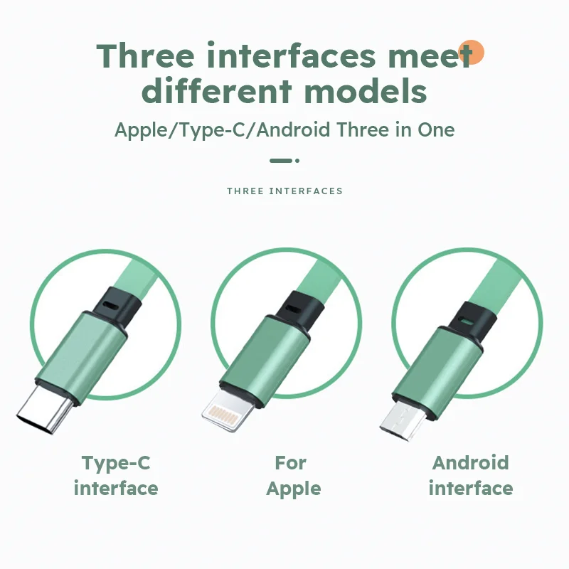 Cable USB retráctil 3 en 1, Cable de datos de carga rápida para Iphone, Samsung, Huawei, Xiaomi, Cable de carga múltiple