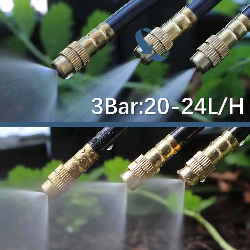 Sistema de enfriamiento por nebulización de bomba autocebante de 1/4" 4/6 mm 60 w 360 °   Pulverizadores atomizadores con boquilla curva, riego de jardín, desempolvado