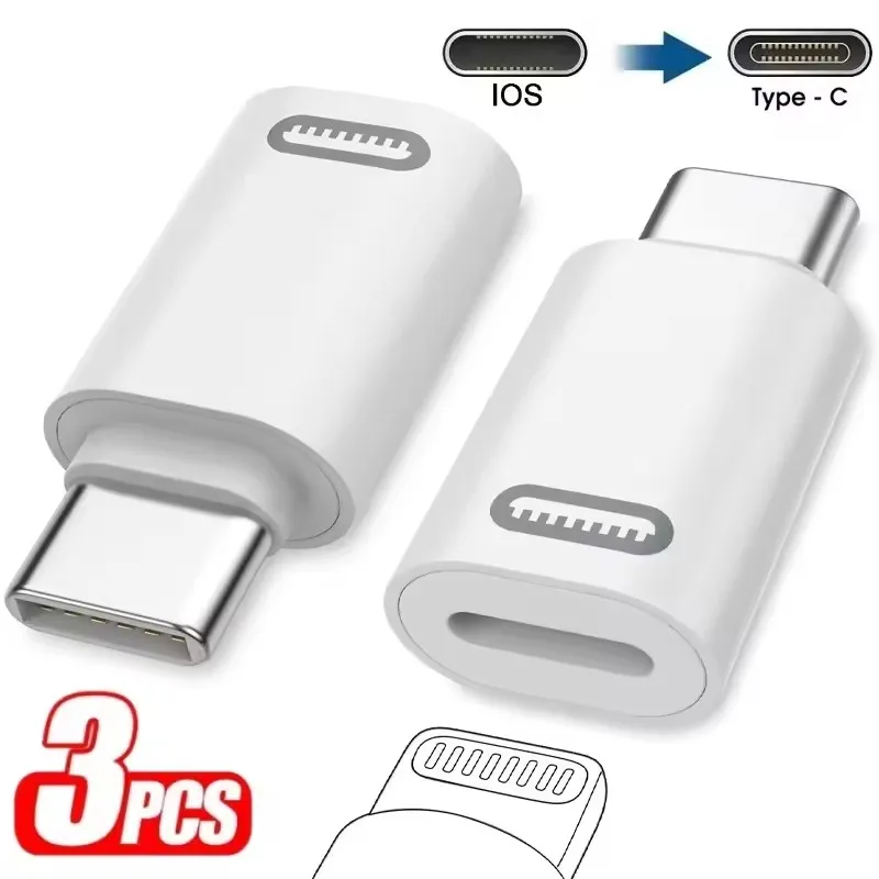Adaptador de carga rápida IOS a USB C, Adaptador Lightning a tipo C, convertidor de transferencia de datos USB C para IPhone 16 15 Samsung Google