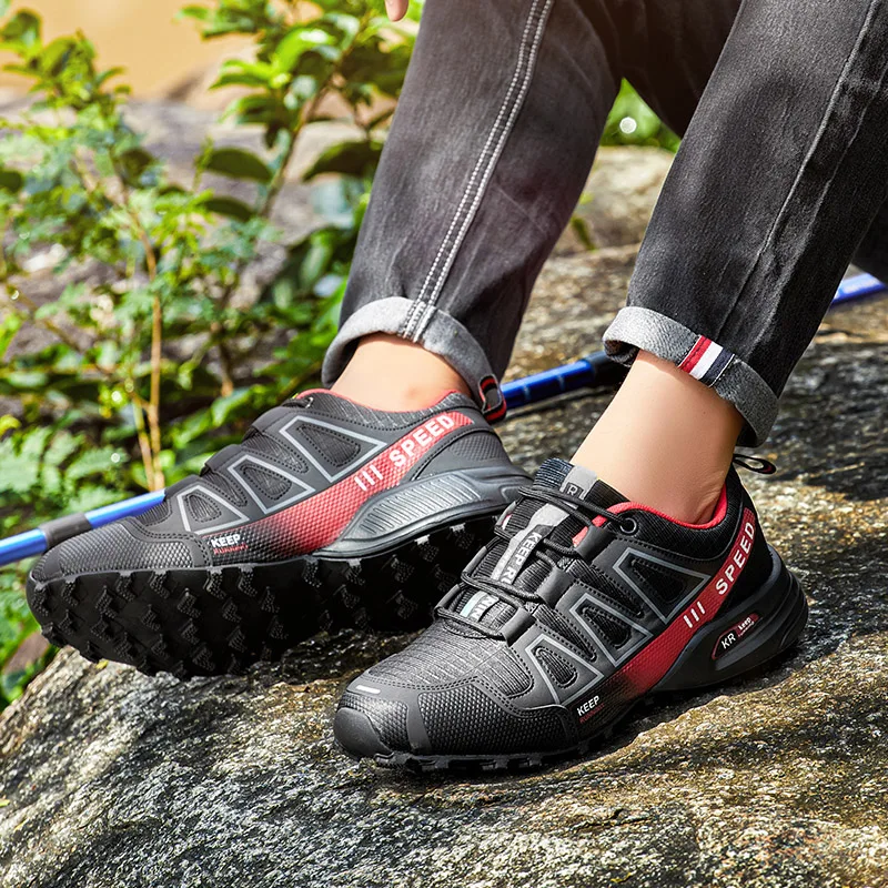 Zapatos de senderismo para hombre, zapatos de entrenamiento tácticos antideslizantes con suela de goma para exteriores, zapatos deportivos ligeros y cómodos para senderismo y viajes