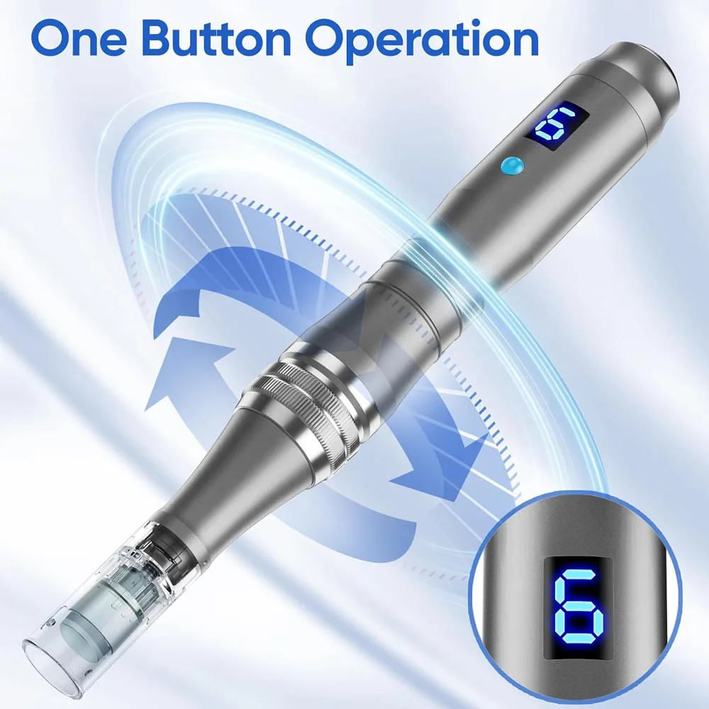 Dermapen Inalámbrico Ultima Dr M8 2026 con 12 Cartuchos de Agujas de 0.2 mm de Longitud