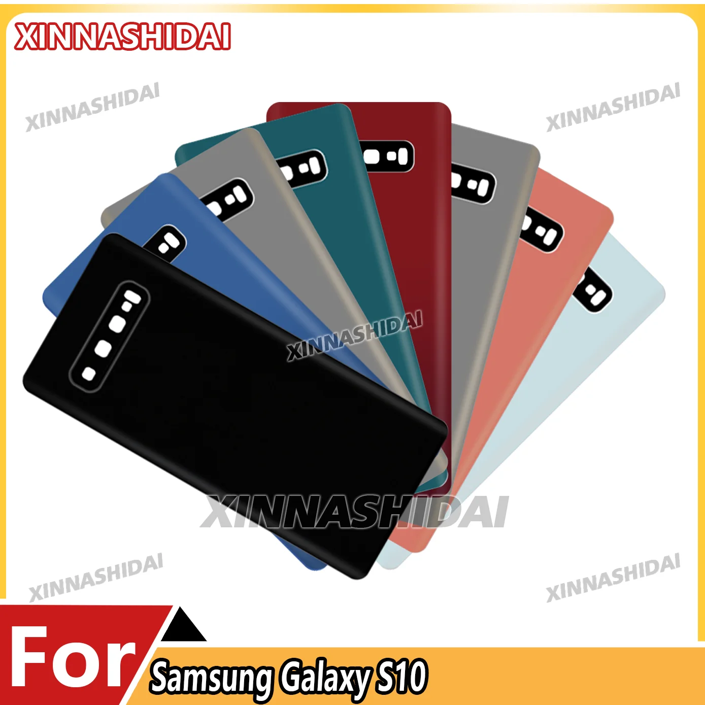 Nuevo probado para Samsung Galaxy S10 cubierta trasera de batería Panel de vidrio puerta trasera funda carcasa de batería reemplazo adhesivo