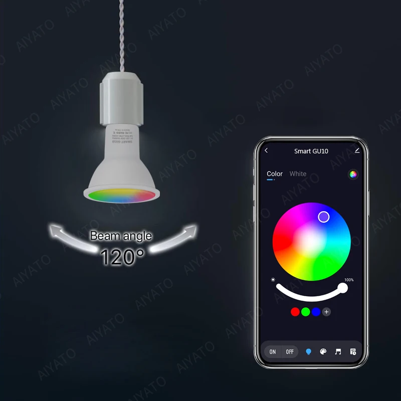 Tuya GU10 lámpara APP Control bombilla inteligente WIFI Bluetooth RGB 220V bombillas LED 5W regulable vida inteligente para habitación hogar grupo