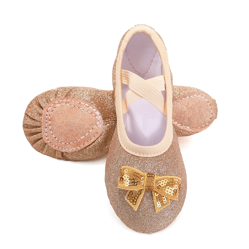 Zapatos de baile de Ballet para niñas, zapatos planos de baile de Ballet para mujeres y niños, zapatillas de Ballet para mujeres, zapatos de entrenamiento de Salsa con lentejuelas