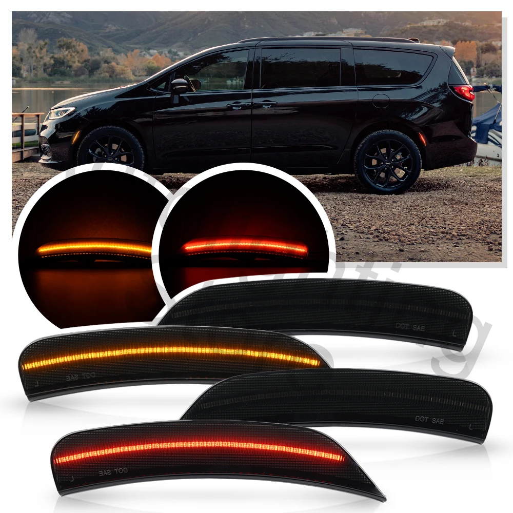 Luz LED de posición lateral delantera y trasera para Chrysler Voyager 20 21, luz intermitente para guardabarros Chrysler Pacifica, lámpara de señalización lateral, 4 Uds.