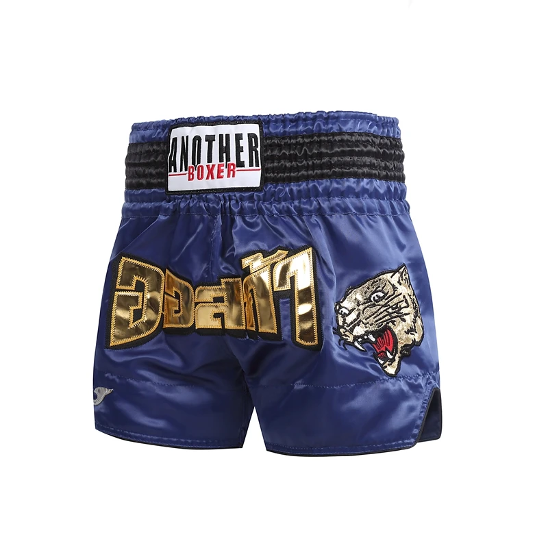 Pantalones cortos Tiger Muay Thai, pantalones cortos de satén para Kick Boxing, hombres, mujeres, niños, gimnasio, artes marciales, ropa de entrenamiento MMA, pantalones de lucha Kickboxing BJJ