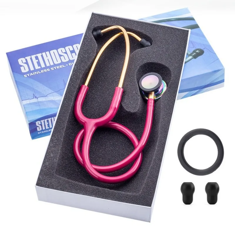 Estetoscopio de doble cara multifuncional de doble cabezal, accesorios de instrumentos protectores, equipo de enseñanza para médico, 1 ud.