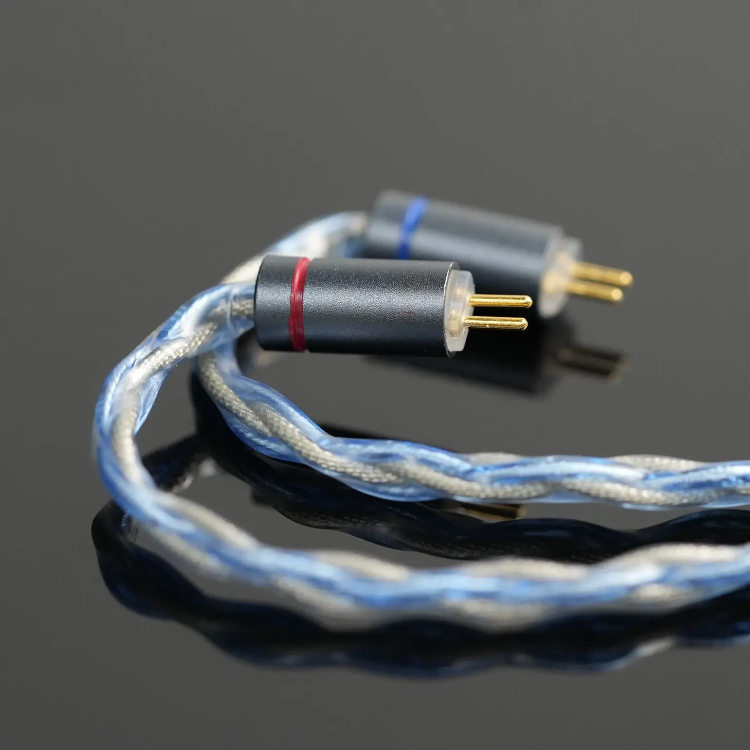 XINHS Cable de lámina de plata mixta de cobre de cristal único de 8 núcleos, Cable de actualización de auriculares QDC de 2 pines, adecuado para Sanreya, QDC Original