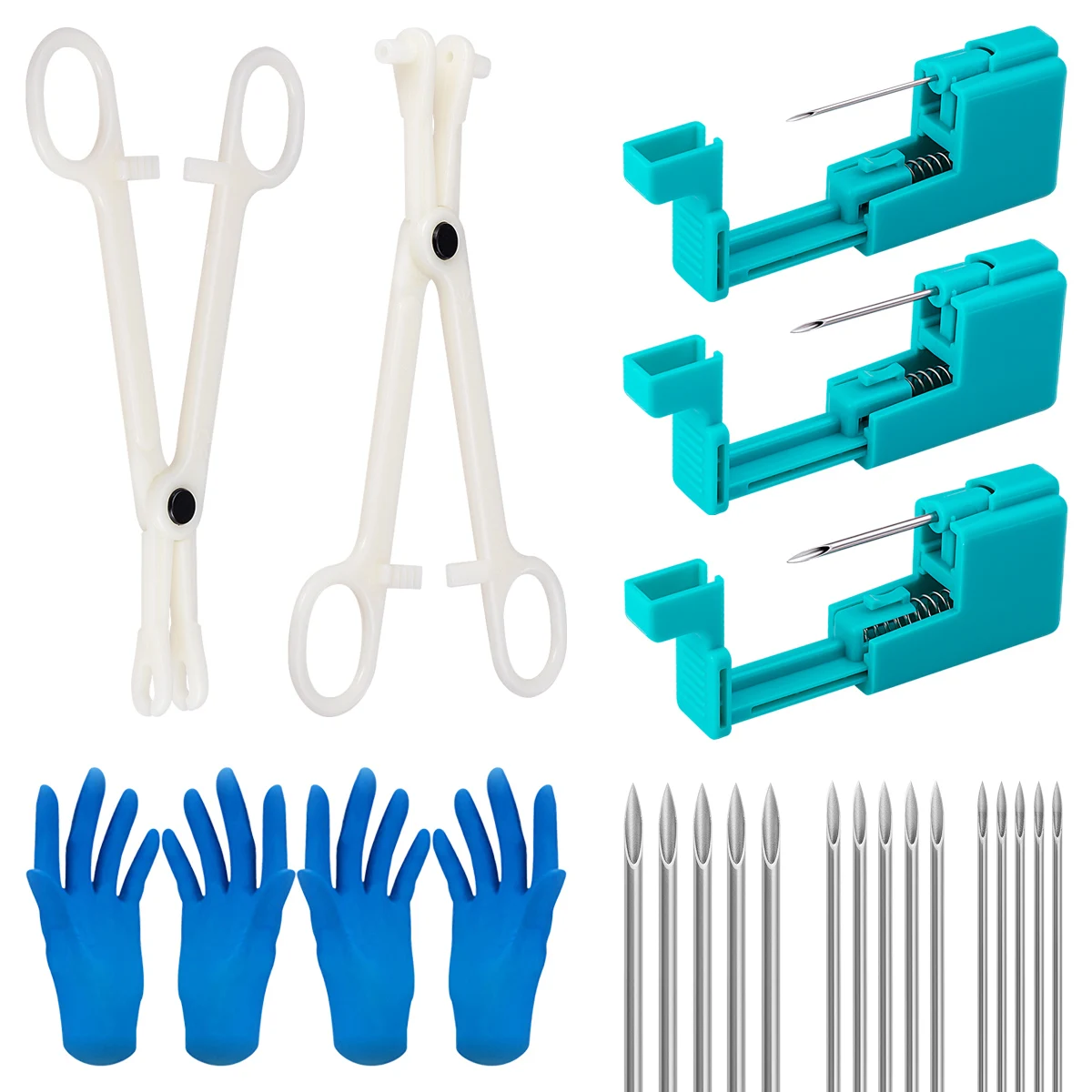 Kit de perforación corporal, herramienta, pistola para Piercing, labio, nariz, lengua, cartílago, ceja, ombligo, fácil de usar, joyería para Piercing corporal para mujeres y hombres