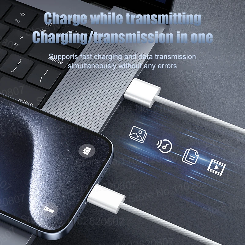 Cable USB de carga rápida tipo C, Cable de conexión CarPlay de 35W exclusivo para Apple iPhone 17 Air 16 15 Pro Max 15 Plus