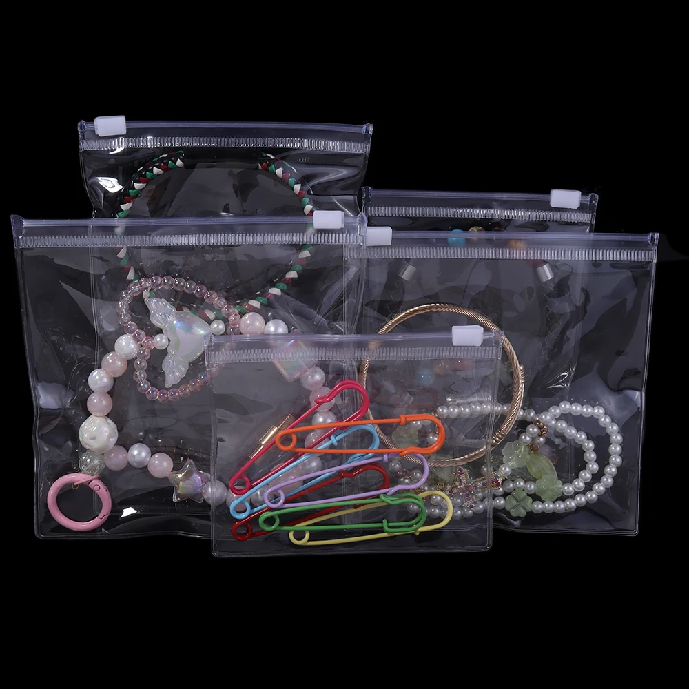 Bolsas de almacenamiento impermeables con cierre deslizante, bolsa para joyería, para almacenamiento de joyería DIY, embalaje de pulseras y pendientes, 10/20 Uds.