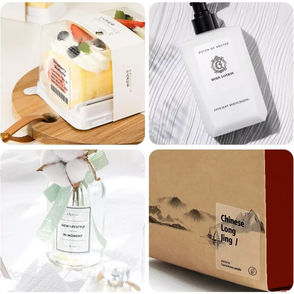 NIIMBOT B21/B1/B3s papel de impresión de etiquetas transparente pegatina de nombre círculo impermeable/papel de etiquetas térmicas cuadradas