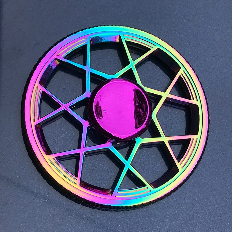 Juguetes giratorios de Metal arcoíris con rodamiento de acero inoxidable, Spinner para aliviar el estrés de alta velocidad, juguetes de ansiedad para TDAH para chico adulto