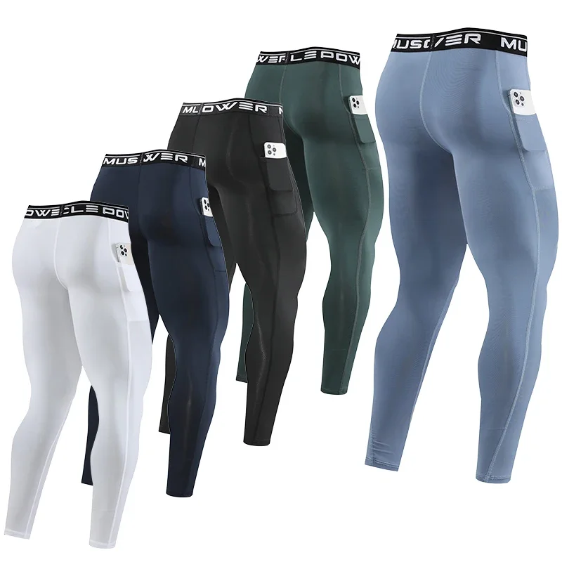 Gimnasio para hombre Fitness correr pantalones deportivos atletismo mallas ajustadas Joggings pantalones de compresión de Yoga ajustados pantalones de chándal de Lycra ajuste seco