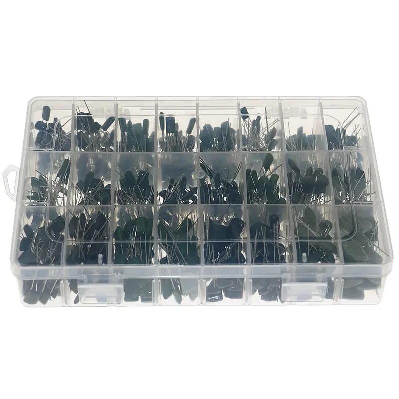660 Uds 24 valores 100V 2A221J a 2A474J Kit surtido de condensadores de película de poliéster 2A331 2A102 2A472 2A682 2A103 2A333 2A104 2A224 2A474