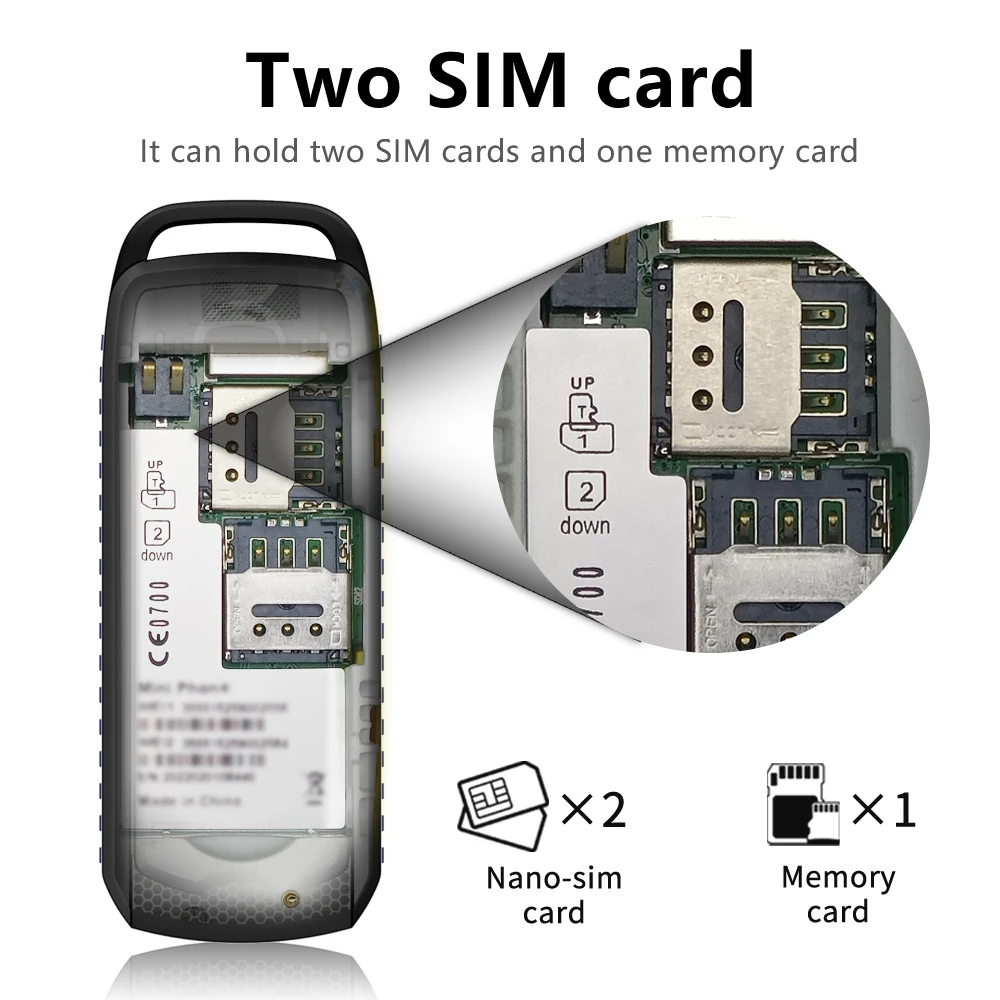 SERVO Mini teléfono móvil 2 tarjetas SIM voz mágica Bluetooth marcación lista negra baja radiación botón más pequeño teléfonos móviles cuatro colores