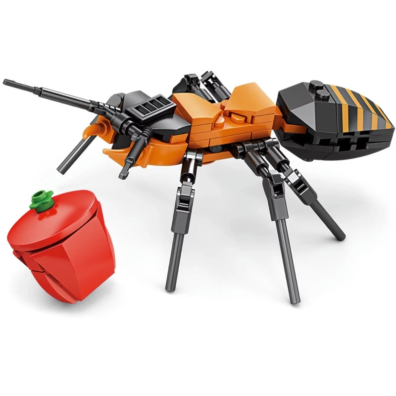 Bloques de construcción creativos, modelo de insecto, abeja, libélula, hormiga, Mantis, juguetes ensamblados para niños, adornos de animales interesantes, regalos