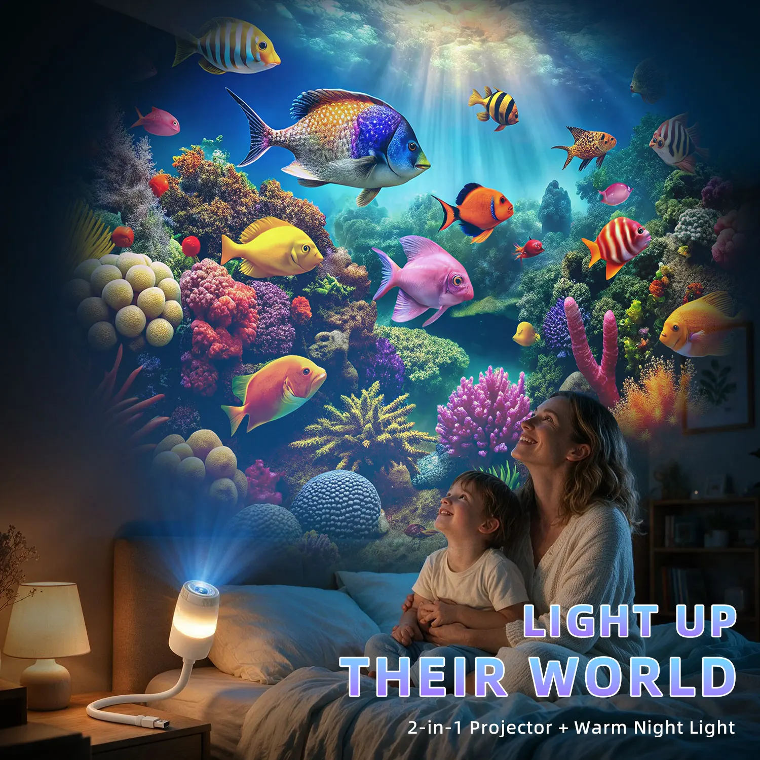Proyector de Estrellas Galácticas Ausyle, Lámpara Nocturna LED USB con Diseño de Medusa, Cielo Estrellado y Universo, Decoración de Ambiente para Hogar, Dormitorio y Habitación