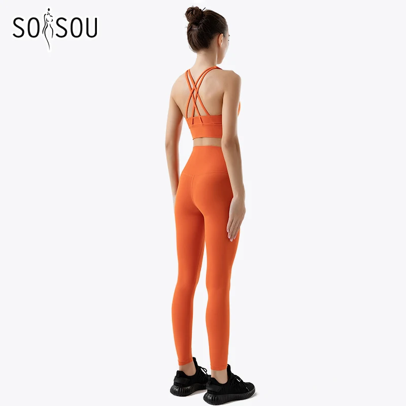 SOISOU-ropa de Yoga de nailon para mujer, Leggings deportivos para gimnasio, conjuntos cortos de sujetador elástico de cintura alta, 3 tipos, 12 colores,ropa mujer envio gratis liquidación,conjuntos de pantalón