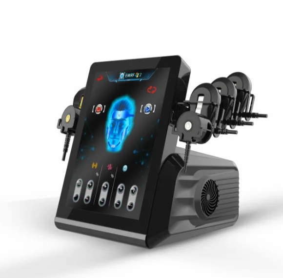 Equipo de Escultura Facial RF EMS EMRF de 6 Manijas, Instrumento de Lifting Facial sin Agujas, Máquina Facial de Sobremesa PE de 500W con Enchufe de EE. UU.
