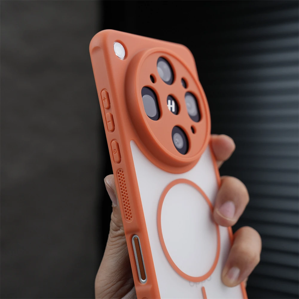 Funda protectora de lente translúcida mate para OPPO Find X9 Ultra X9S X8 Pro X8S+, cubierta transpirable con carga inalámbrica magnética