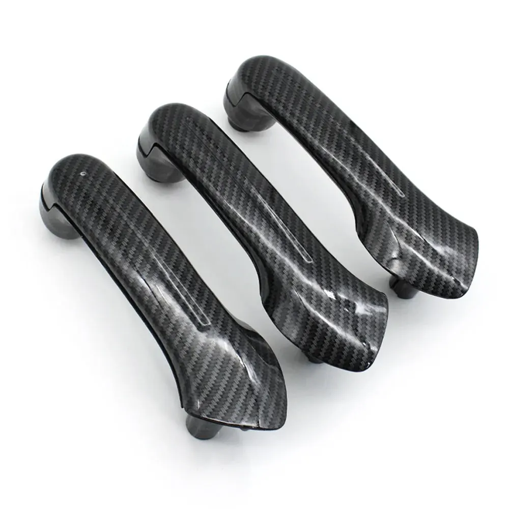 LHD Interior del coche delantero trasero izquierdo derecho manija de agarre de puerta de fibra de carbono para VW Bora Golf 4 MK4 Jetta 1999-2004