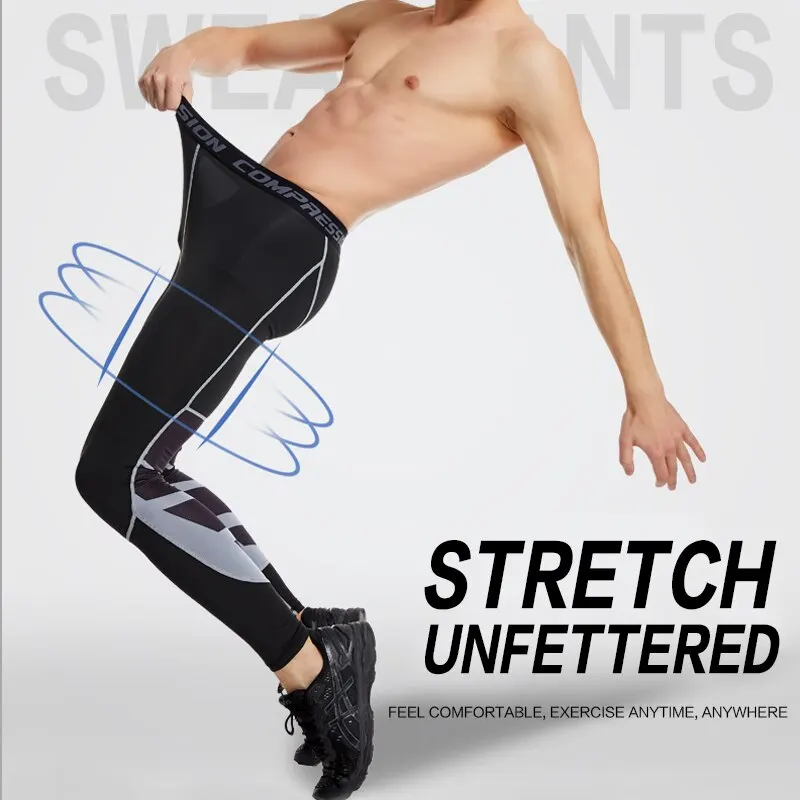 Pantalones de chándal de compresión para hombre, mallas elásticas para correr, ciclismo, baloncesto, Fútbol, Deporte, Fitness