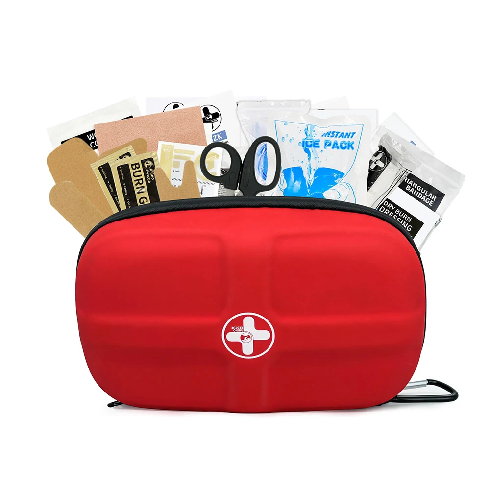 RHINO RESCUE Mini Botiquín De Primeros Auxilios Pequeño Kit De Emergencia Portátil Impermeable Artículos Esenciales Para Acampar, Con 106 Artículos Para Viajes, Hogar, Automóvil