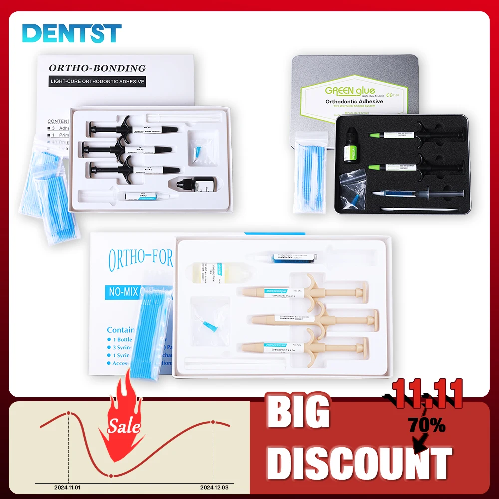Adhesivos de pegamento para aparatos ortopédicos, pegamento de curado autoligado Universal para soportes dentales, Kit con pegamento, pegamento para soporte de ortodoncia